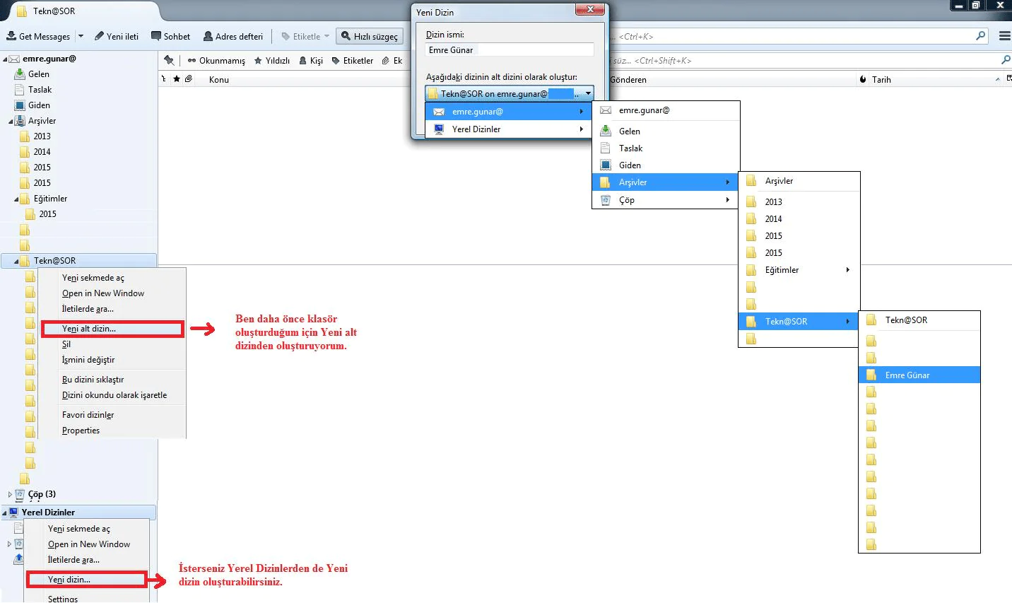 Mozilla Thunderbird Kurallar ekleme