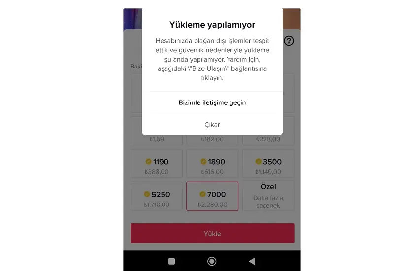 Tiktok jeton alma hesaba yansımadı