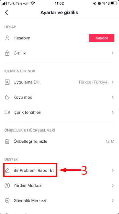 Tiktok Sorun Bildirimi