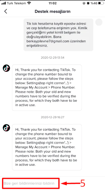 Tiktok Sorun Bildirimi