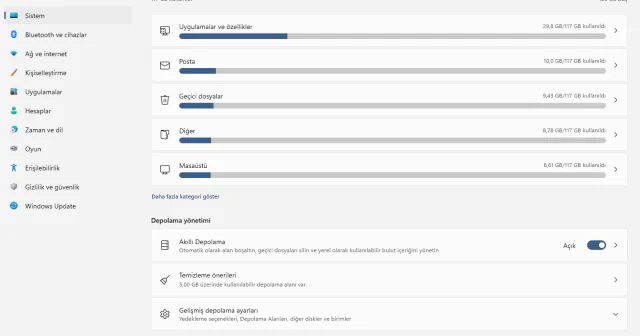 Gereksiz dosyaları temizleme