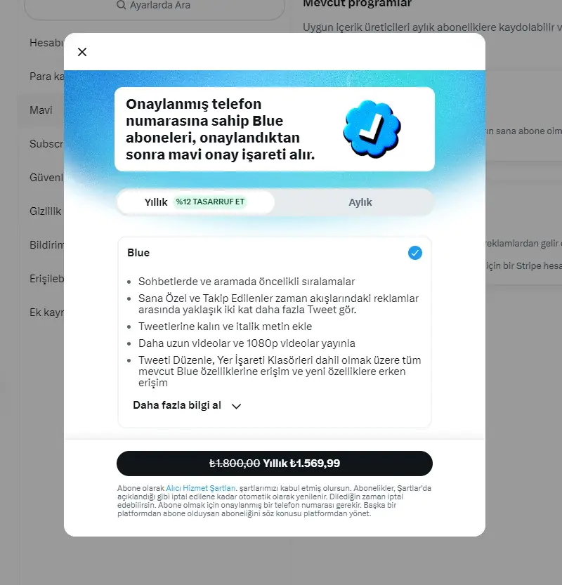 Twitter bireysel ve kurumsal fiyatlandırmalar