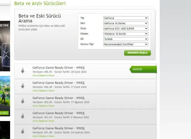 Ekran Kartı Sürücüsü Güncelleme Sorunu