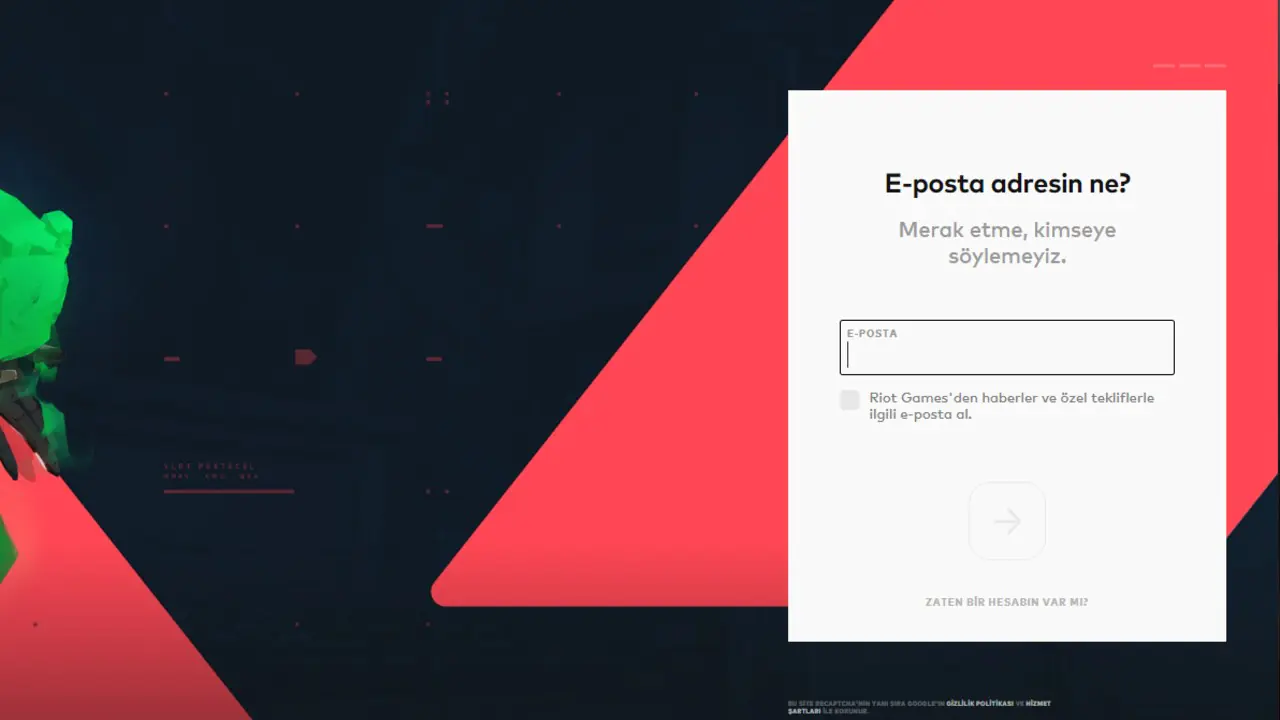 riot hesabı oluşturamıyorum