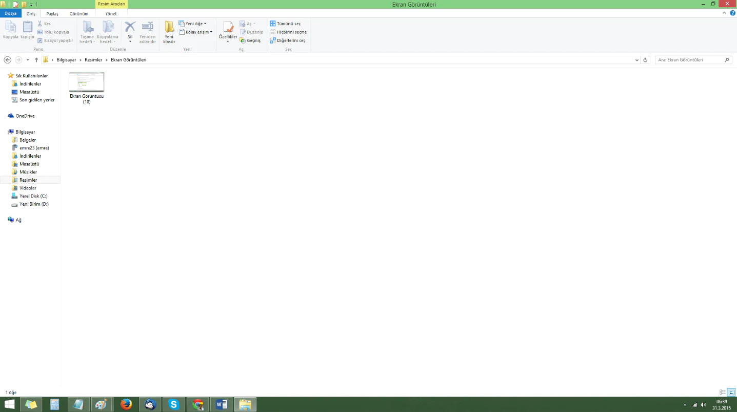 ekran yakalama özelliği