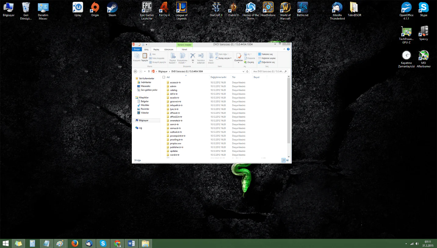 Windows 8.1de dahili iso dosyası okuma