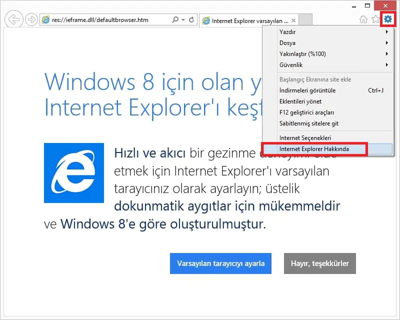 Explorer 10 Otomatik Güncelleme Kapatma