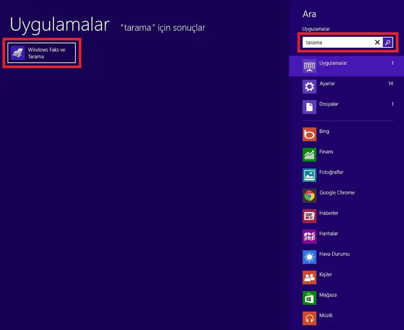 Windows 8de belge nasıl tarama yapılır