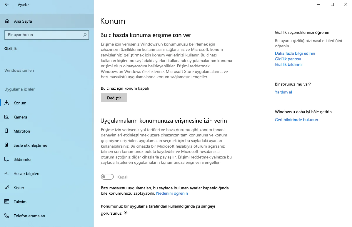 Windows 10 Sürümünde Gizlilik Ayarları Nasıl Yapılır?
