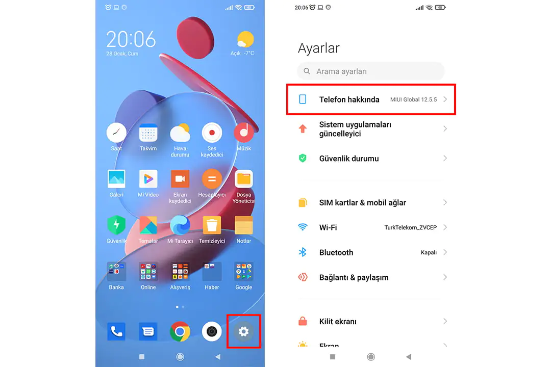 xiaomi, fabrika ayarlarına alma, sıfırlama