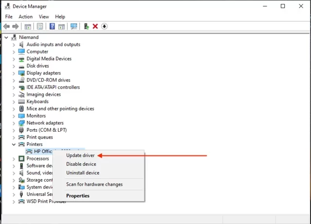 Yazıcı Sürücüsü Güncelleme