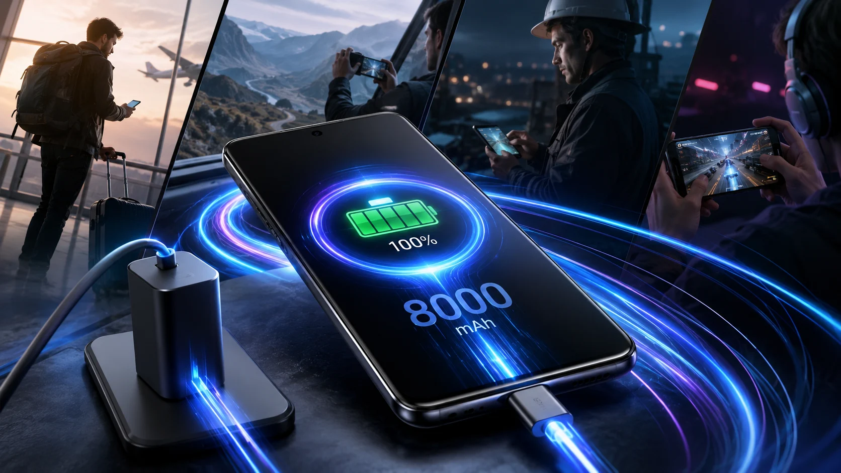 8000 mAh bataryalı telefonlar, hızlı şarj ve yoğun kullanım senaryolarıyla öne çıkıyor.
