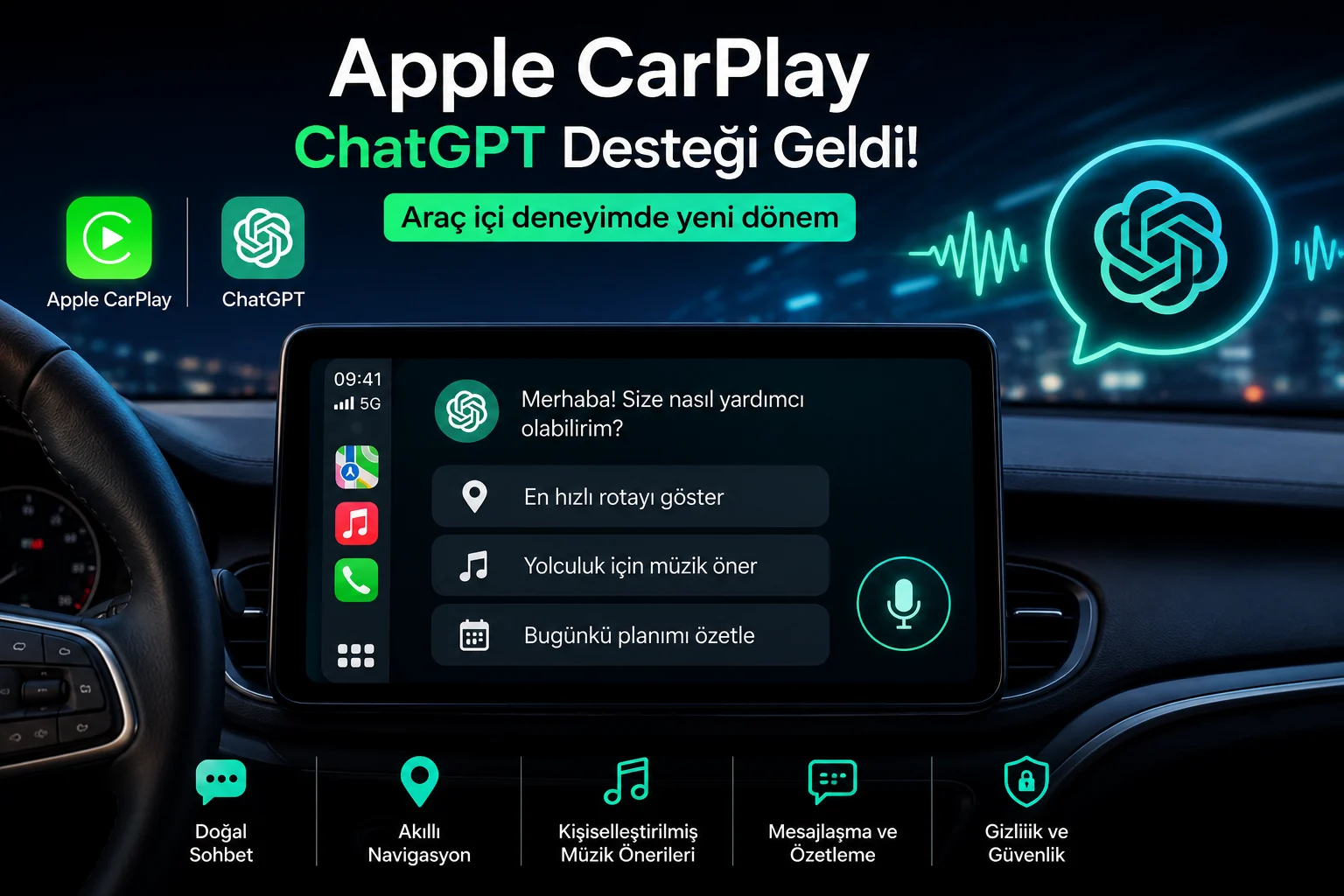 Apple CarPlay ChatGPT Desteği Geldi
