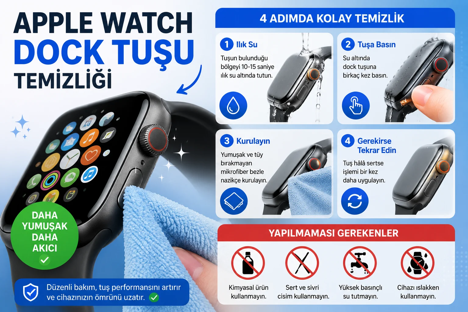 Apple Watch Dock Tuşu Nasıl Temizlenilir