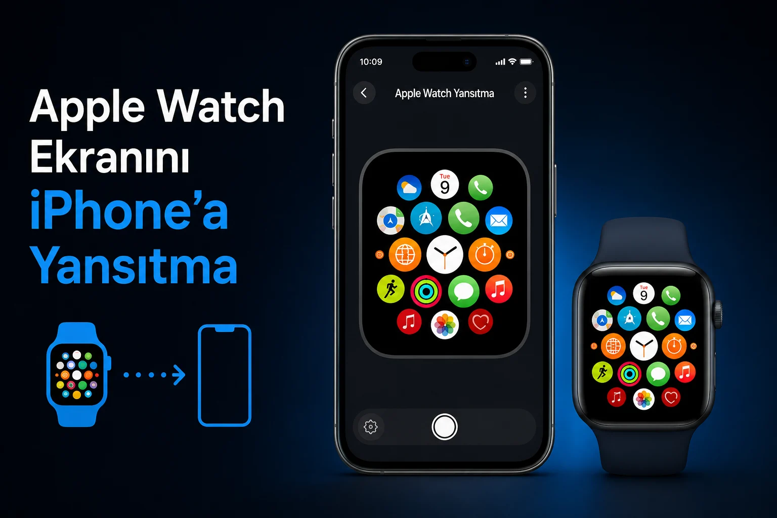 Apple Watch Ekranını iPhone'a Yansıtma özelliği ile saat ekranının telefonda görüntülenmesi