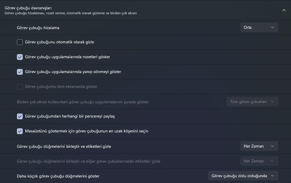 Windows 11 Görev Çubuğunu Taşıma, görev çubuğu konumu üst ve yan ekran ayarları