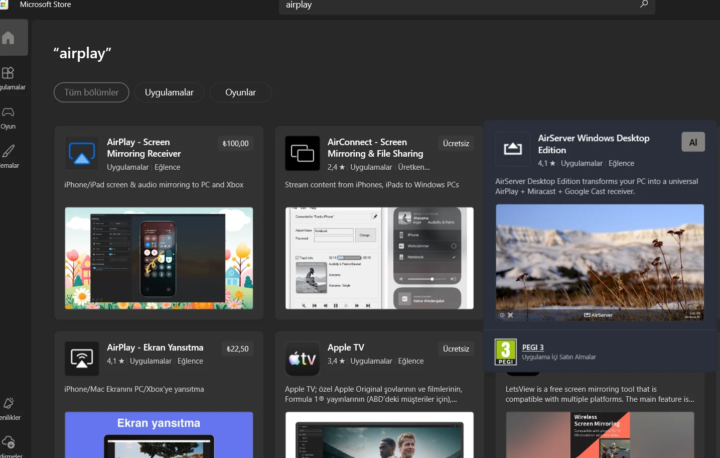 iPhone veya iPad Ekranını Windows'a Yansıtma