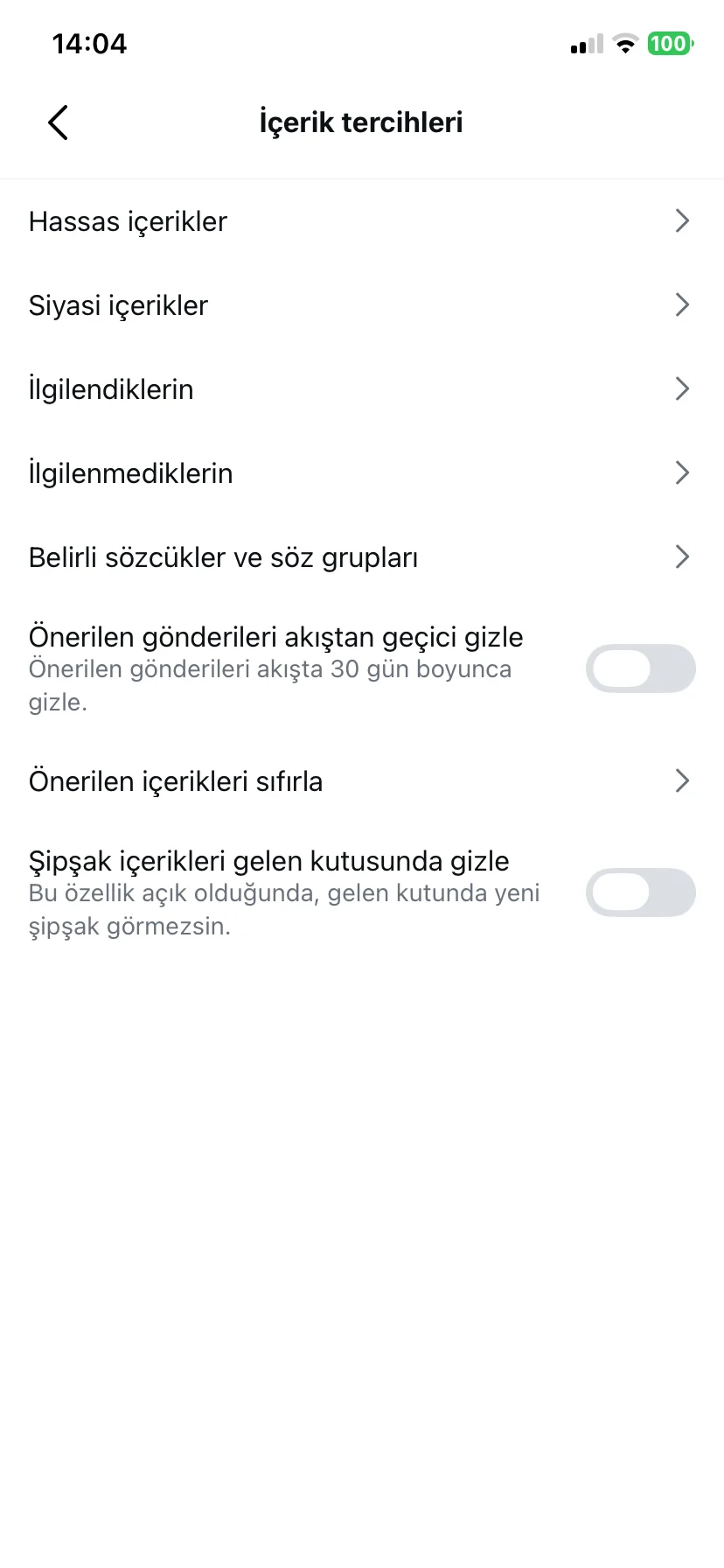 Instagram şipşak özelliği kapatma