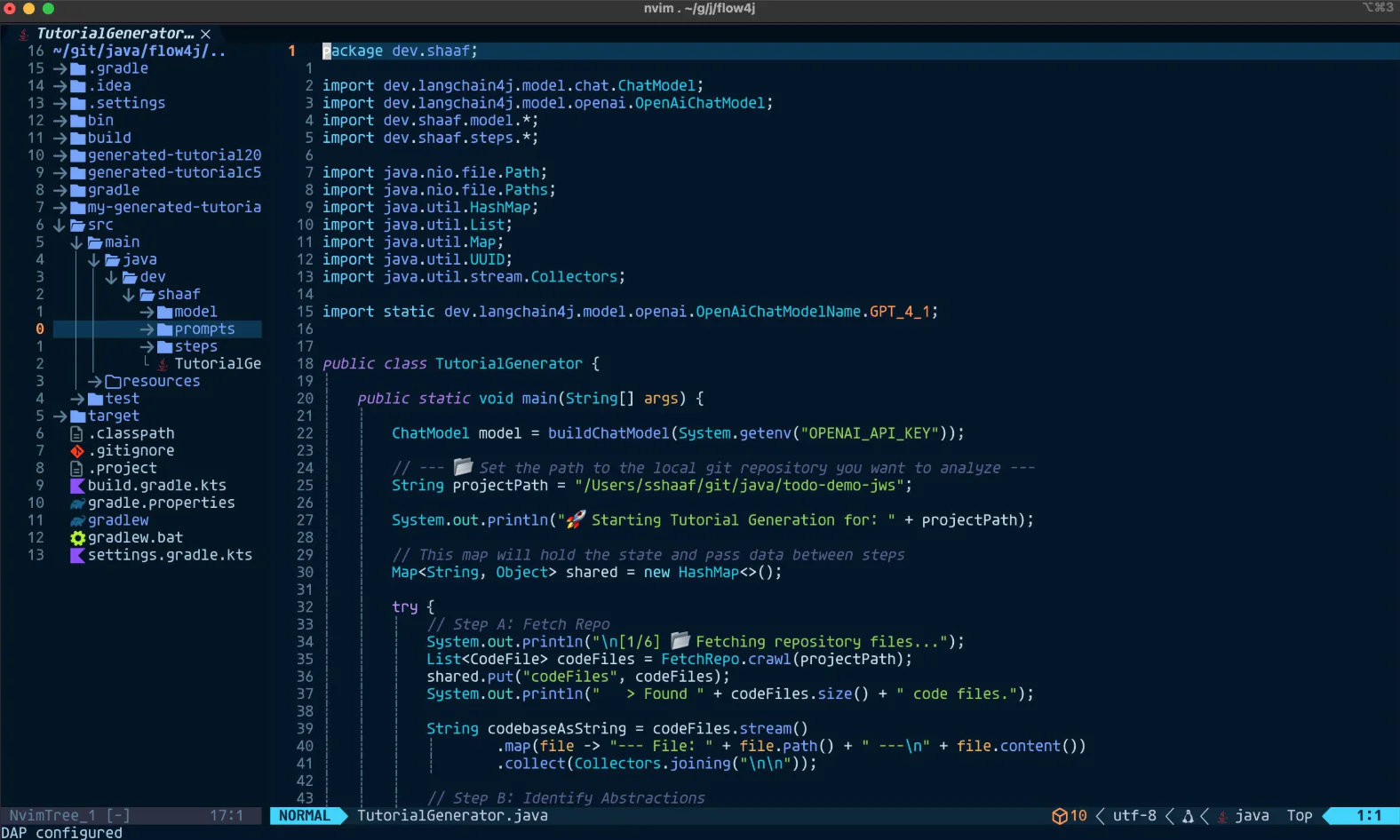 VS Code alternatifleri arasında öne çıkan Neovim kod editörü ekran görüntüsü