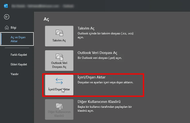 Yandex Mail Kişileri Outlook'a Aktarma