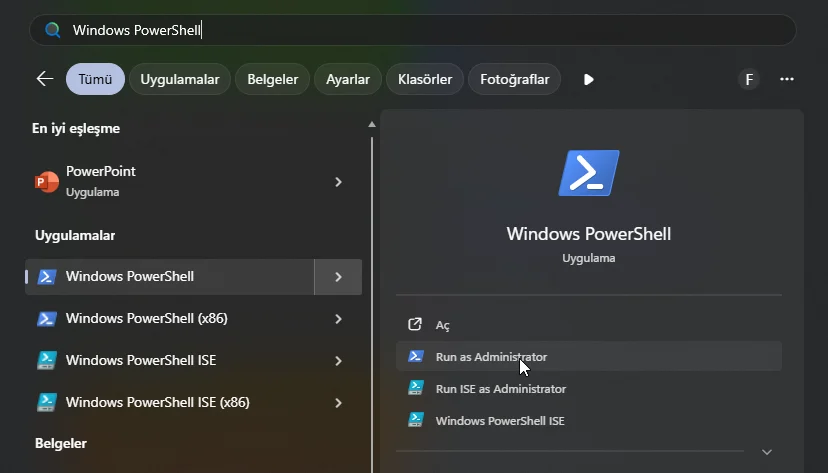 CTT Debloat aracıyla Windows 11 gereksiz servis ve uygulama kaldırmak için PowerShell Yönetici Olarak Çalıştırma