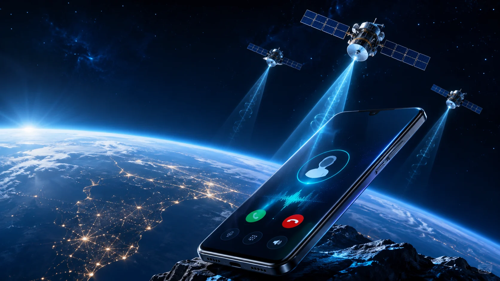 Uydu üzerinden sesli arama, Android telefonu Dünya yörüngesindeki uydulara bağlıyor.