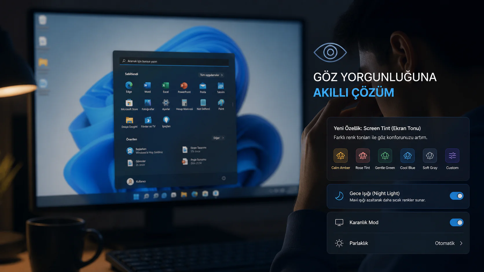Windows 11 Screen Tint Özelliği