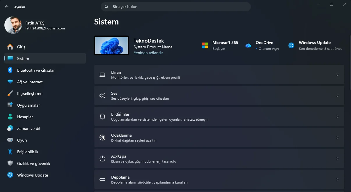 Windows 11 sürücü sağlığı NVMe SSD disk durum kontrol ekranı Ayarlar uygulaması depolama sağlık arayüzü