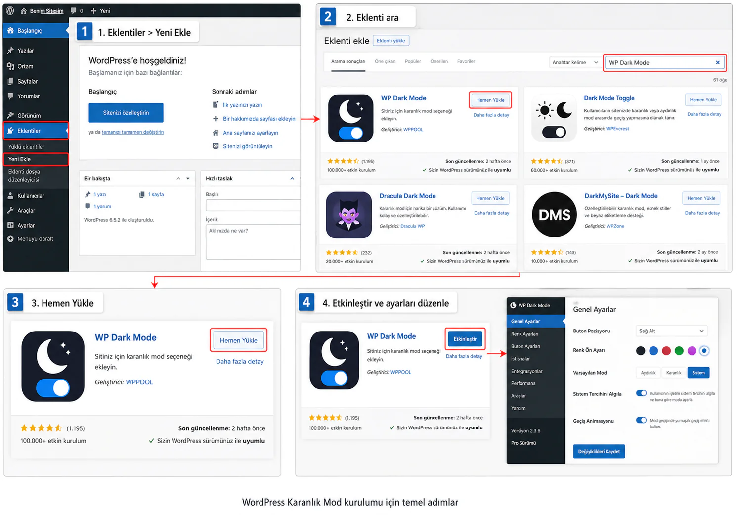 WordPress Karanlık Mod Nasıl Kurulur