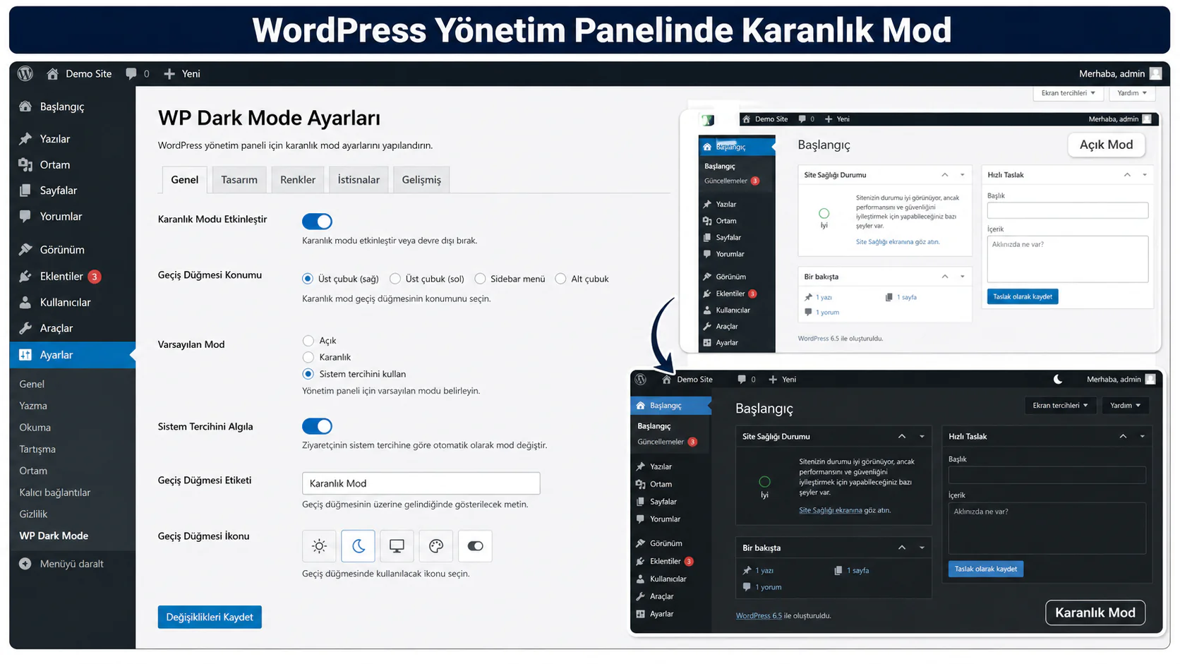 WordPress Karanlık Mod Nedir
