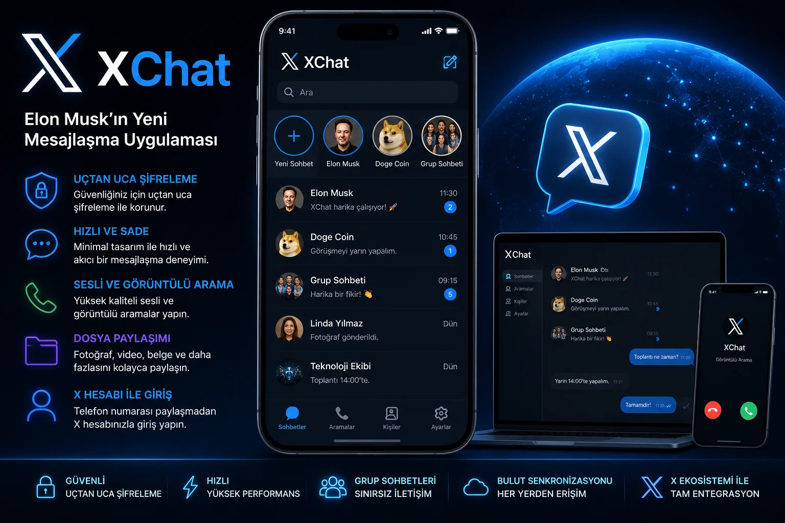 XChat Nedir sorusunu anlatan sade mesajlaşma uygulaması ekranı görünümü