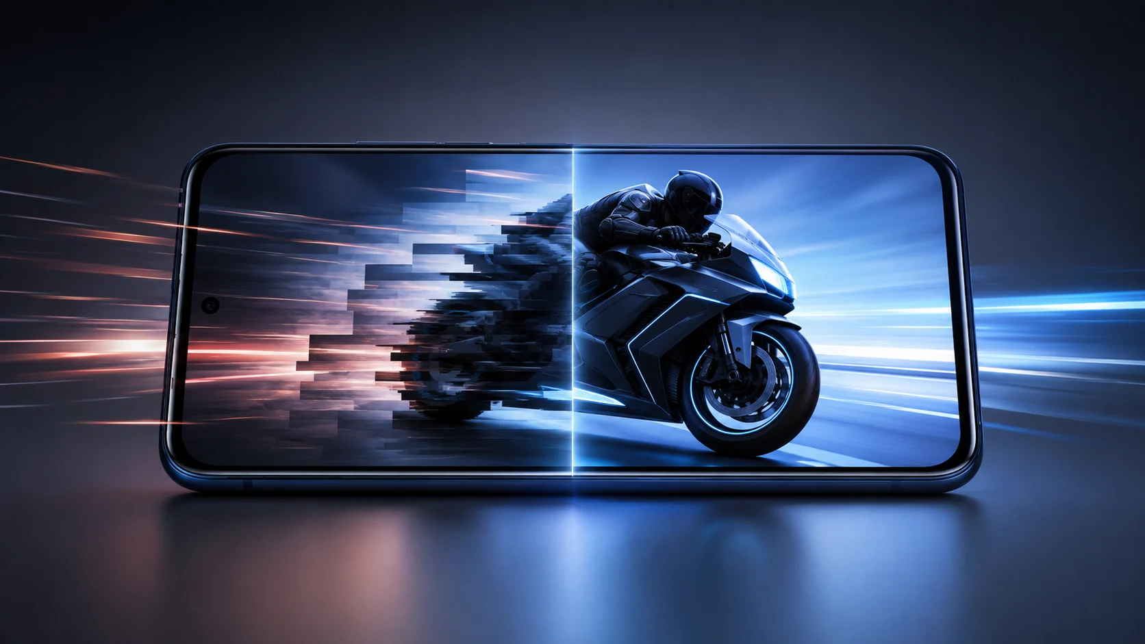 144Hz ekranlı telefonlar, takılmalı görüntü ile akıcı hareket farkını gösteriyor.