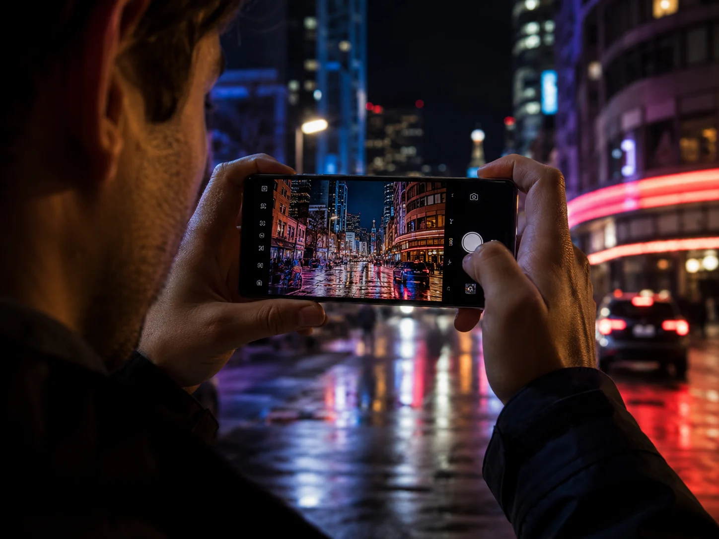 Android telefonlarda 200 MP kamera, gece çekiminde neon ışıklarını net yakalıyor