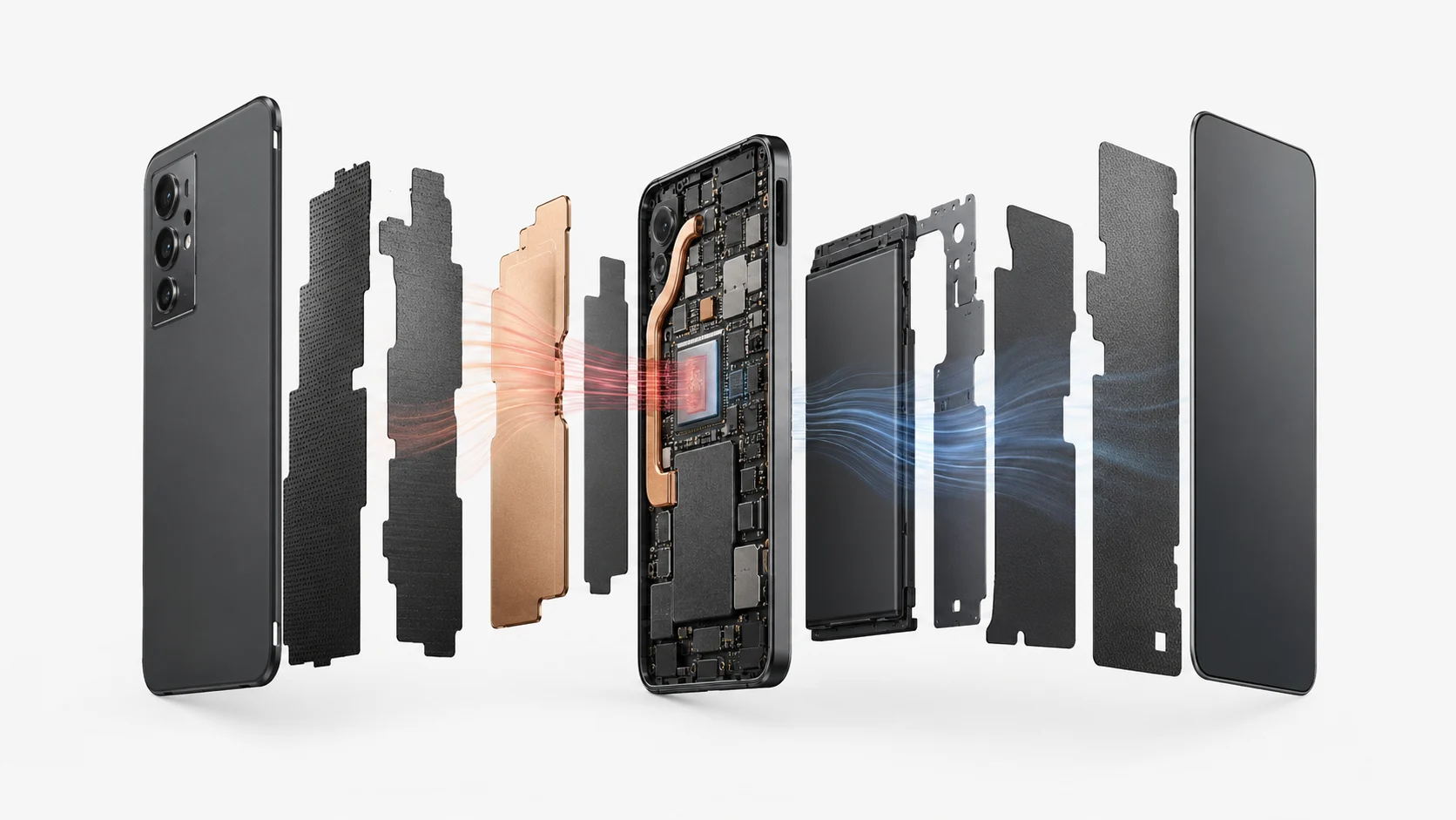 Android telefonlarda ısınma sorunu, soğutma katmanlarının iç tasarımdaki rolünü gösterir.