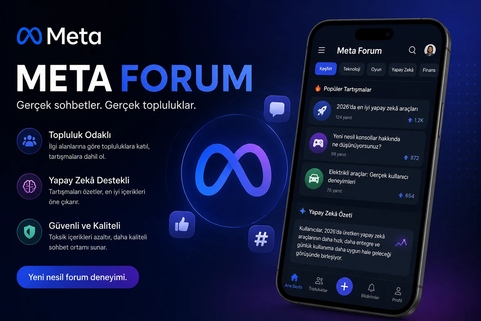 Meta Forum topluluk odaklı tartışmalar ve yapay zekâ özellikleriyle tanıtılıyor