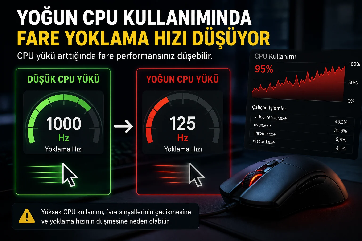 Yoğun CPU Kullanımında Fare Yoklama Hızı Düşüyor