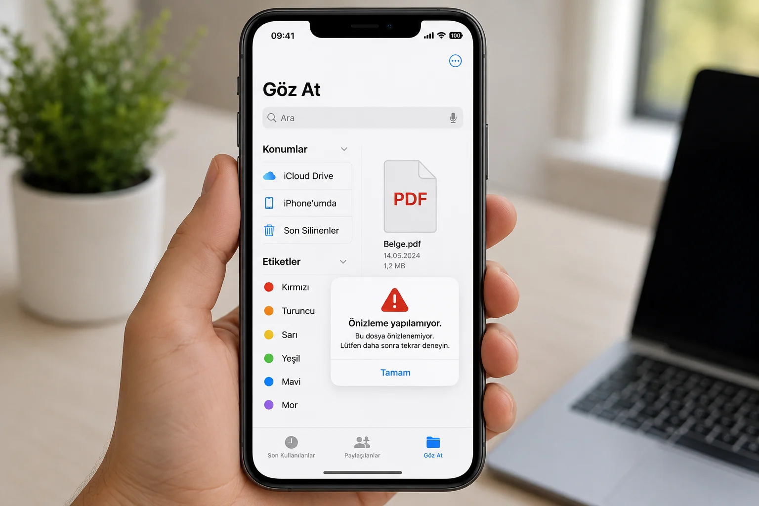 iPhone'da PDF'ler Dosyalar Uygulamasında Açılmıyor