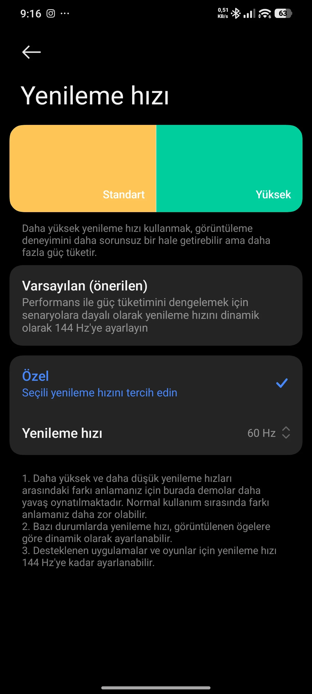 HyperOS 3 Batarya Sorununu için Ekran Yenileme Hızı Ayarlama