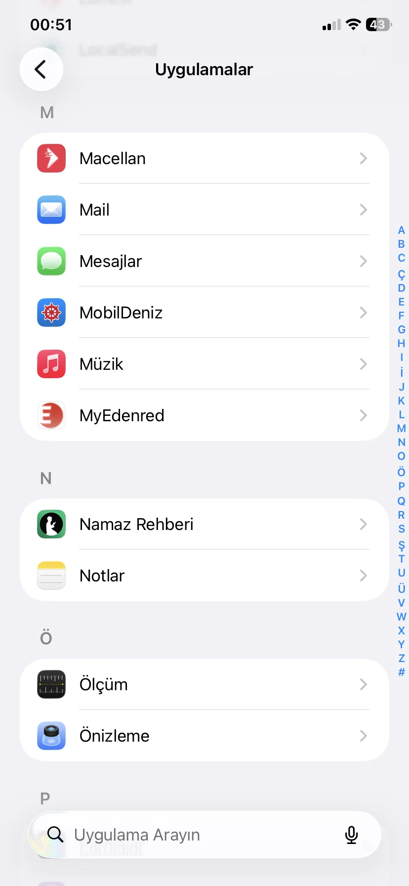 iPhone telefonda Mail etkinliği