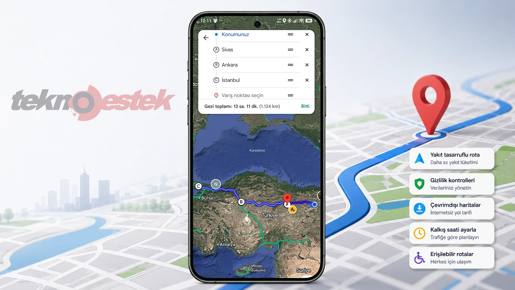  Google Haritalar Rotaya Birden Fazla Durak Ekleme Ayarları