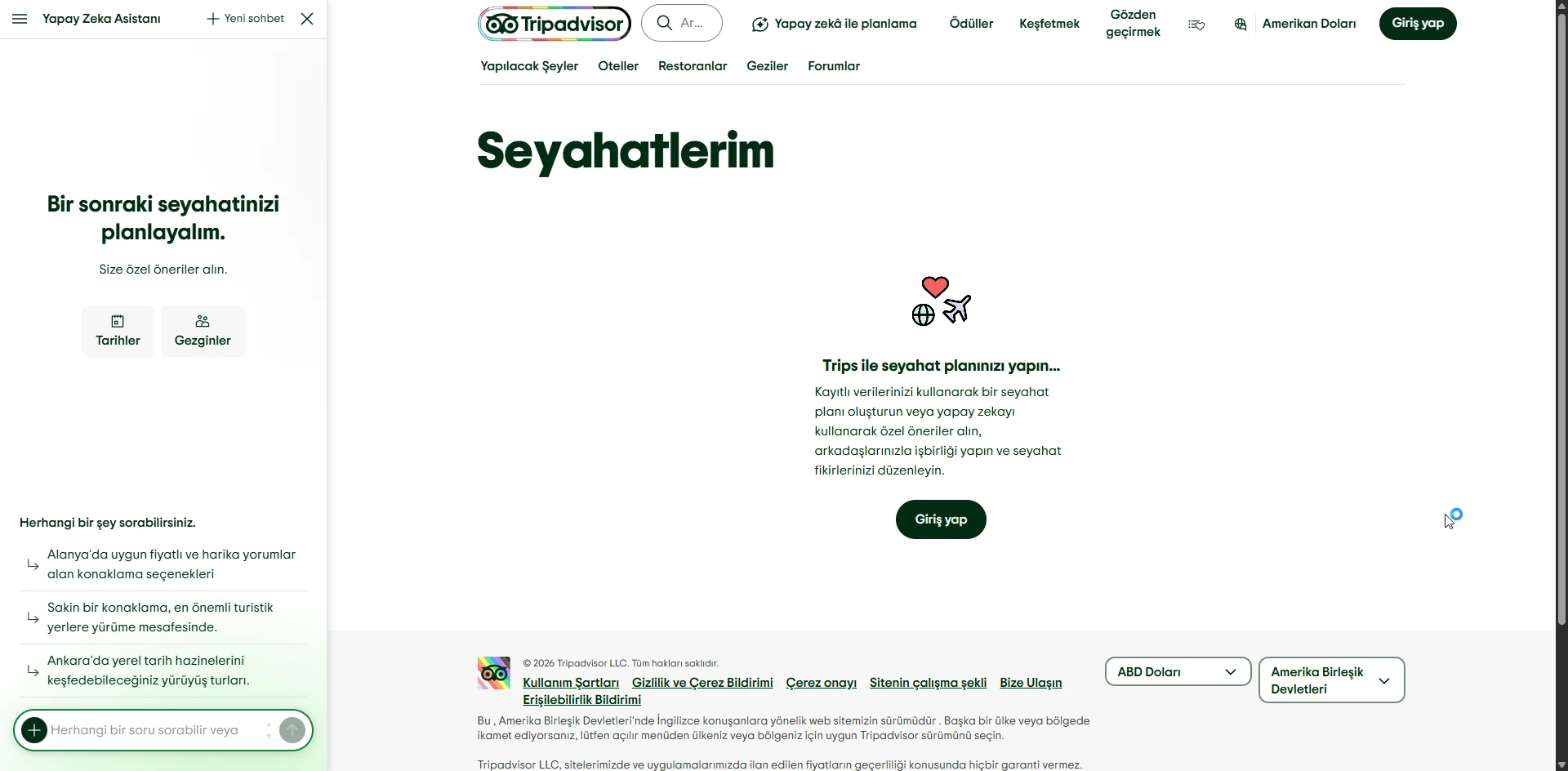 Yapay Zeka ile Seyahat Planlama için TripAdvisor Trip Builder Ne Kadar Güvenilir