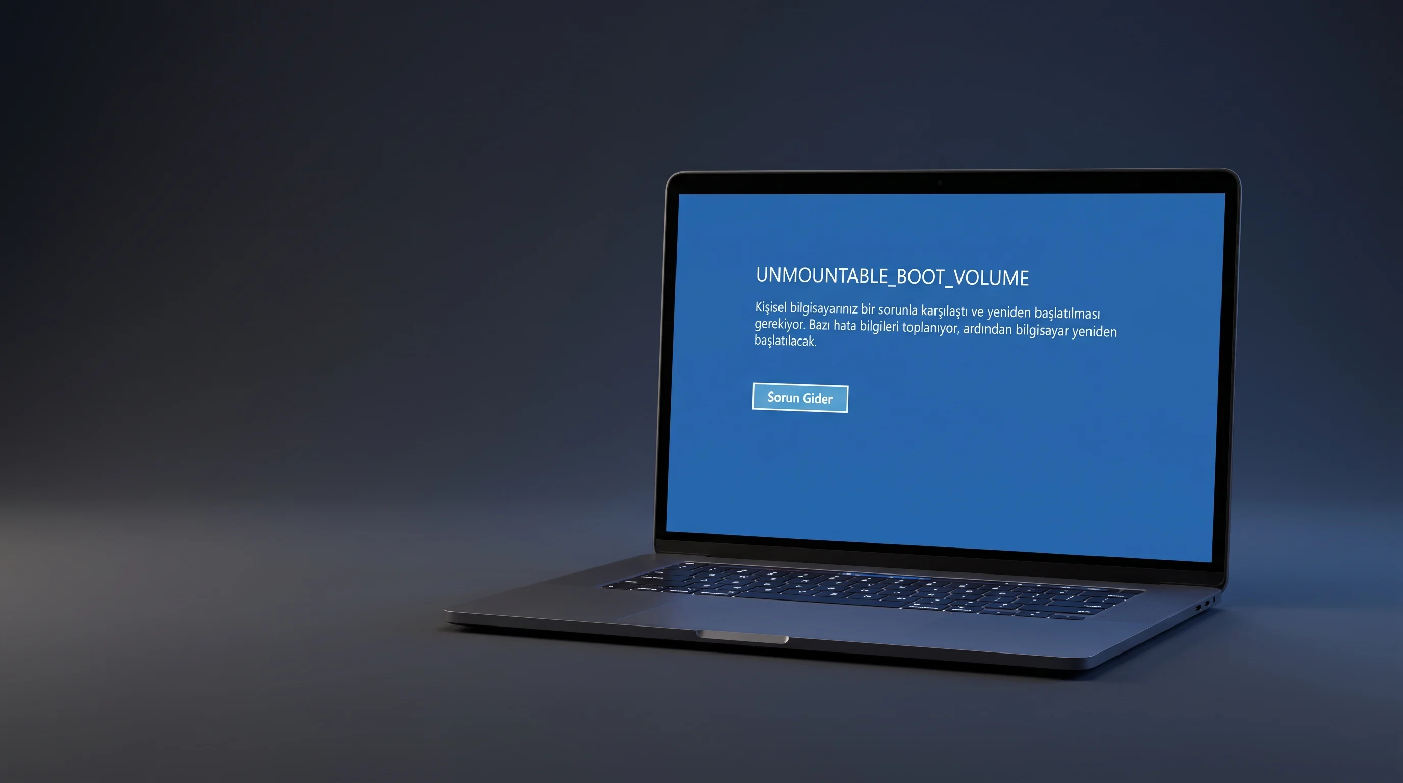 UNMOUNTABLE_BOOT_VOLUME hatası veren bir bilgisayar ekranında Windows kurtarma ortamı üzerinden güncelleme kaldırma adımları.