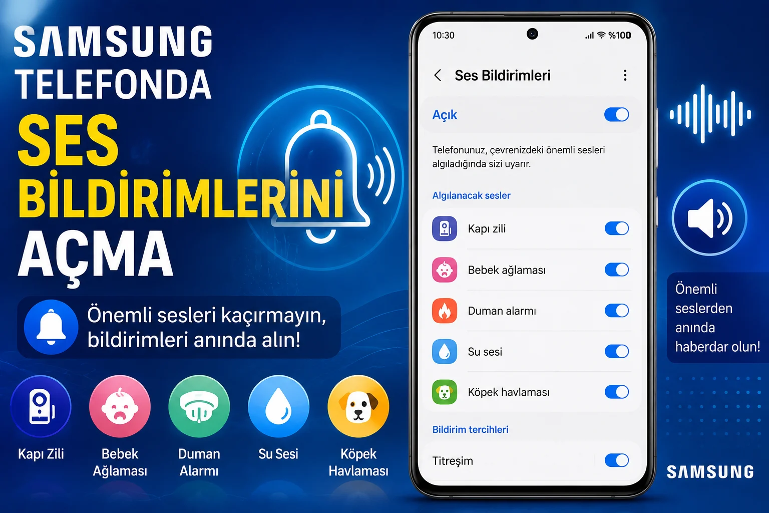 Samsung Telefonda Ses Bildirimlerini Açma