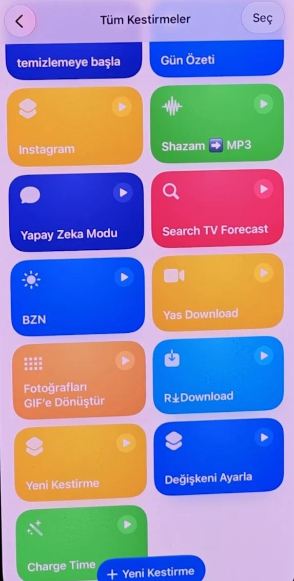 Describe Shortcuts özelliği