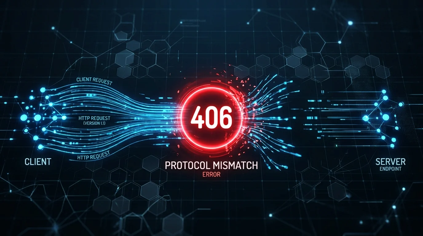 406 Hatası ekranında görünen HTTP durum kodu ve erişim engeli uyarısı