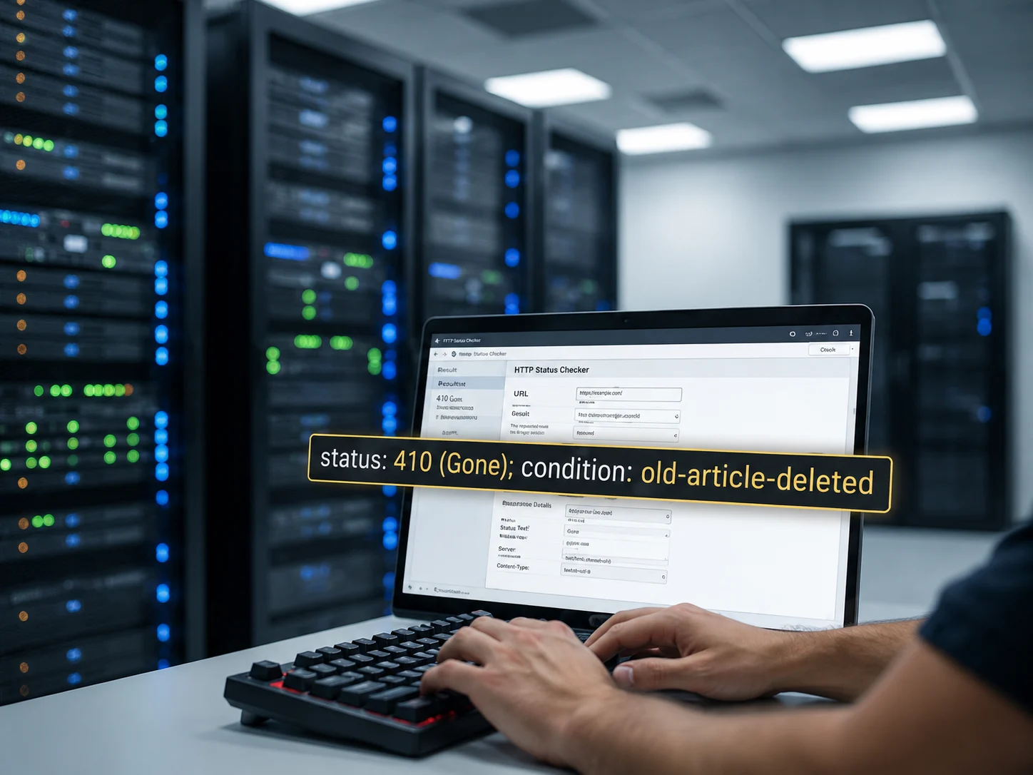 410 Gone Hatası sunucu odasında eski içeriğin silinme durumunu test eden ekran