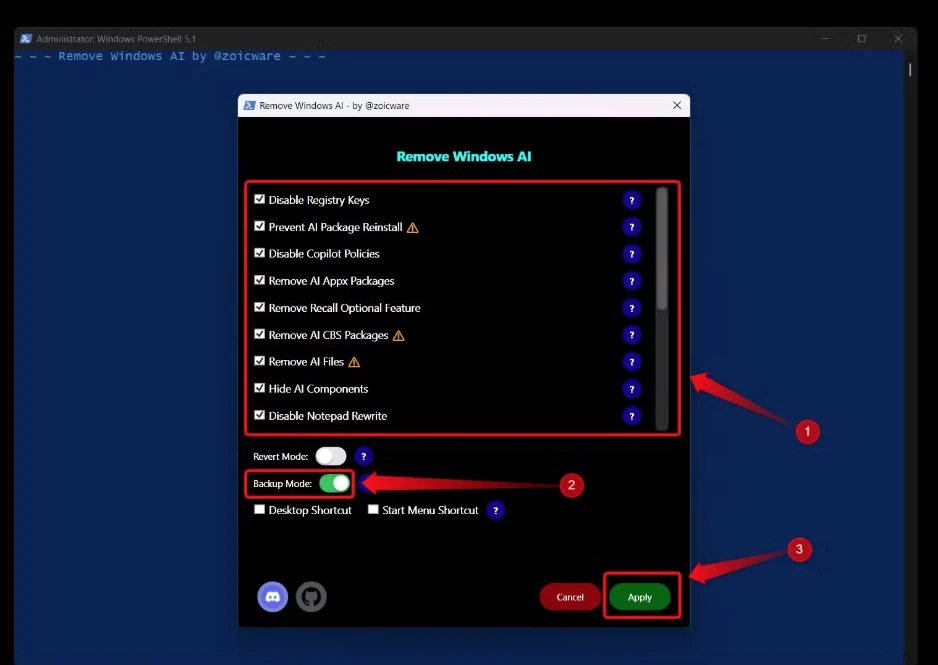 PowerShell ile Windows 11 Copilot Kapatma adımları.