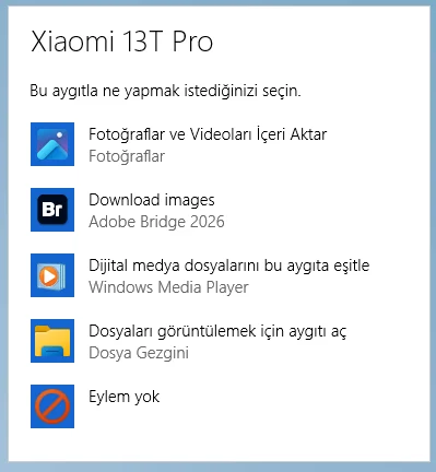 USB ile Android Telefondan Bilgisayara Fotoğraf Aktarma