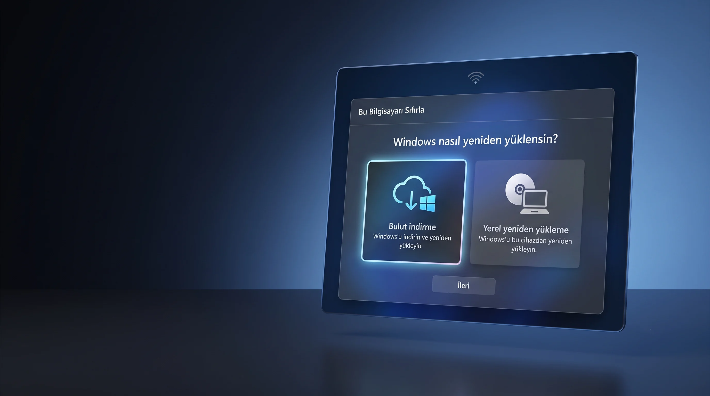 Windows 11 Cloud Rebuild özelliği kullanılarak USB bellek olmadan yapılan temiz kurulum işlemi ekranı.