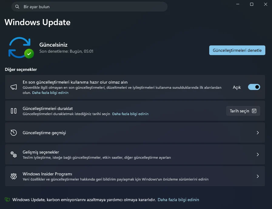 Windows 11 güvenlik güncellemeleri indirilen sistem arayüzü